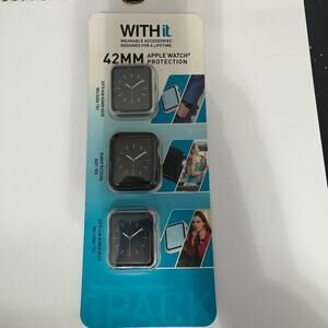 NWT WITH it. Pack of 3 Apple Watch 42MM Screen Protectors Bumpers Covers